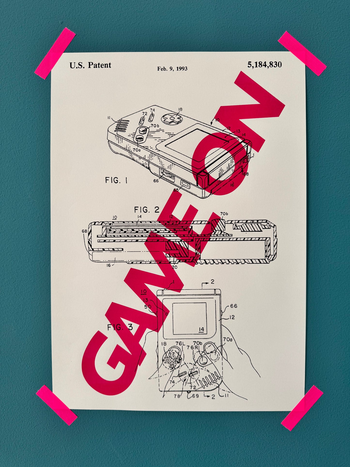 Patentzeichnung – Game Boy "GAME ON"